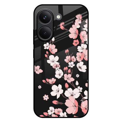Black Cherry Blossom Poco X8 Pro 5G Glass Back Cover Online