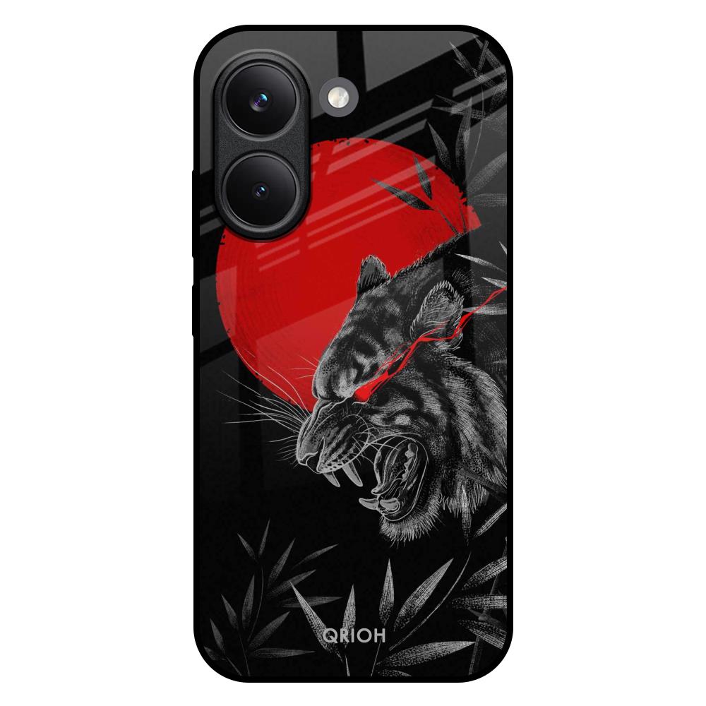 Red Moon Tiger Poco X8 Pro 5G Glass Back Cover Online