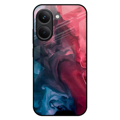 Blue & Red Smoke Poco X8 Pro 5G Glass Back Cover Online
