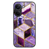 Purple Rhombus Marble Poco X8 Pro 5G Glass Back Cover Online