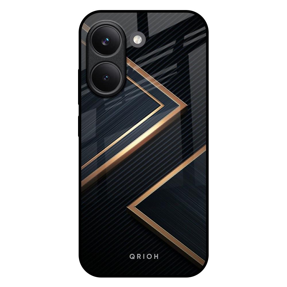 Sleek Golden & Navy Poco X8 Pro 5G Glass Back Cover Online