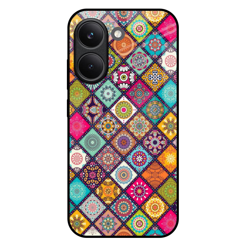 Multicolor Mandala Poco X8 Pro 5G Glass Back Cover Online