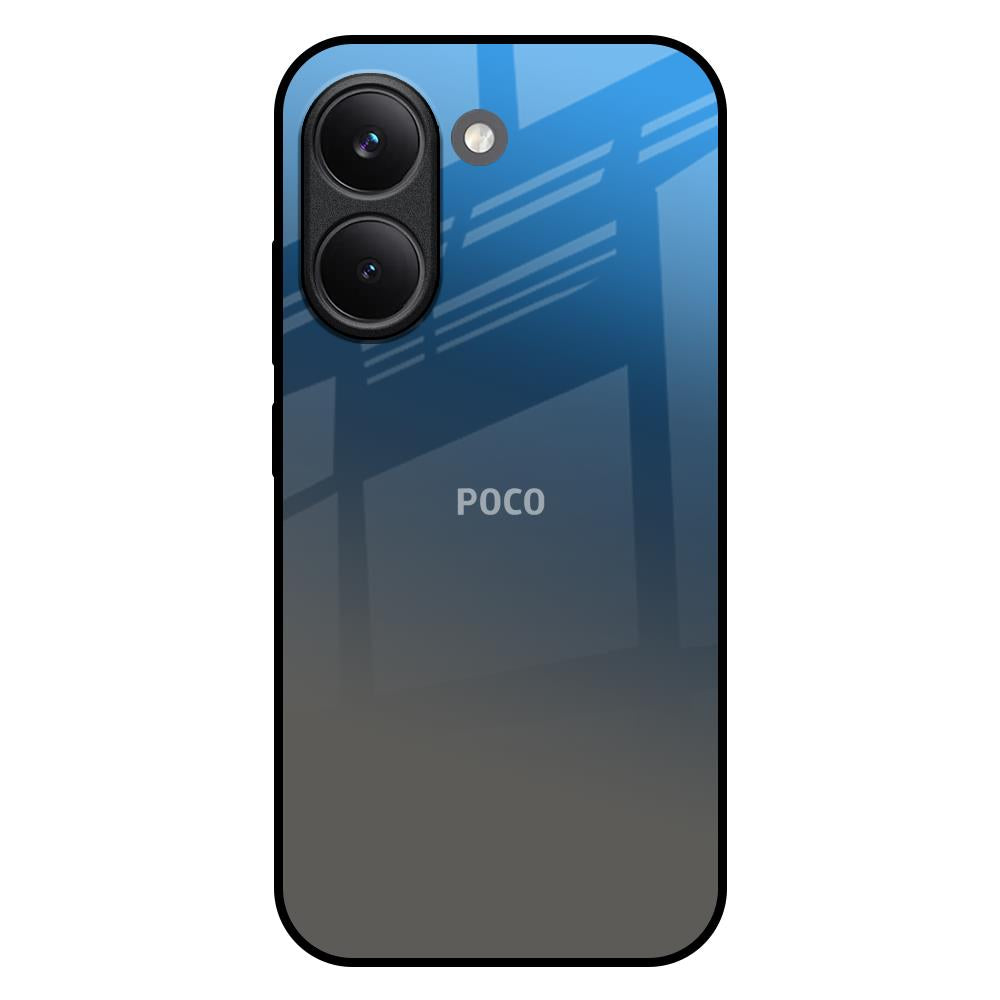 Blue Grey Ombre Poco X8 Pro 5G Glass Back Cover Online