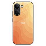 Orange Curve Pattern Poco X8 Pro 5G Glass Back Cover Online