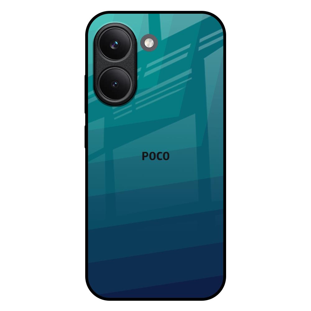 Green Triangle Pattern Poco X8 Pro 5G Glass Back Cover Online
