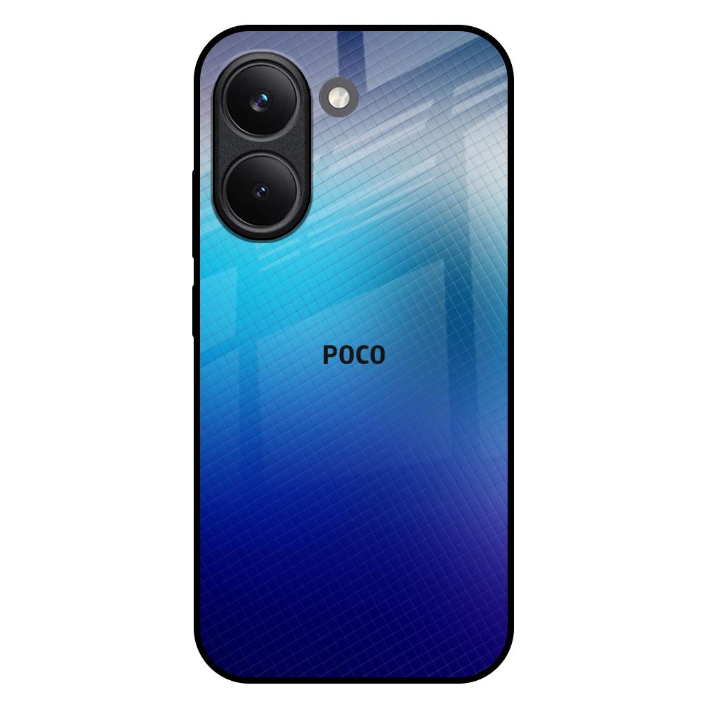 Blue Rhombus Pattern Poco X8 Pro 5G Glass Back Cover Online