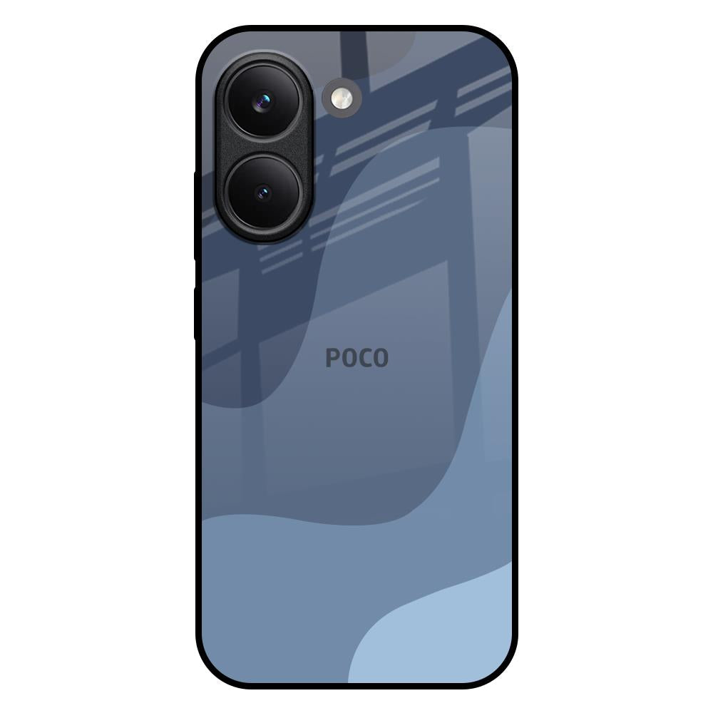 Navy Blue Ombre Poco X8 Pro 5G Glass Back Cover Online