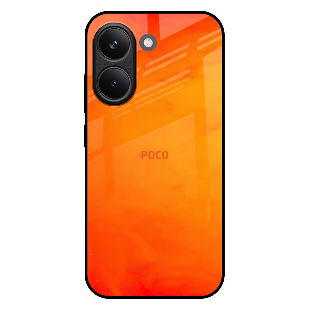 Tangy Orange Poco X8 Pro 5G Glass Back Cover Online