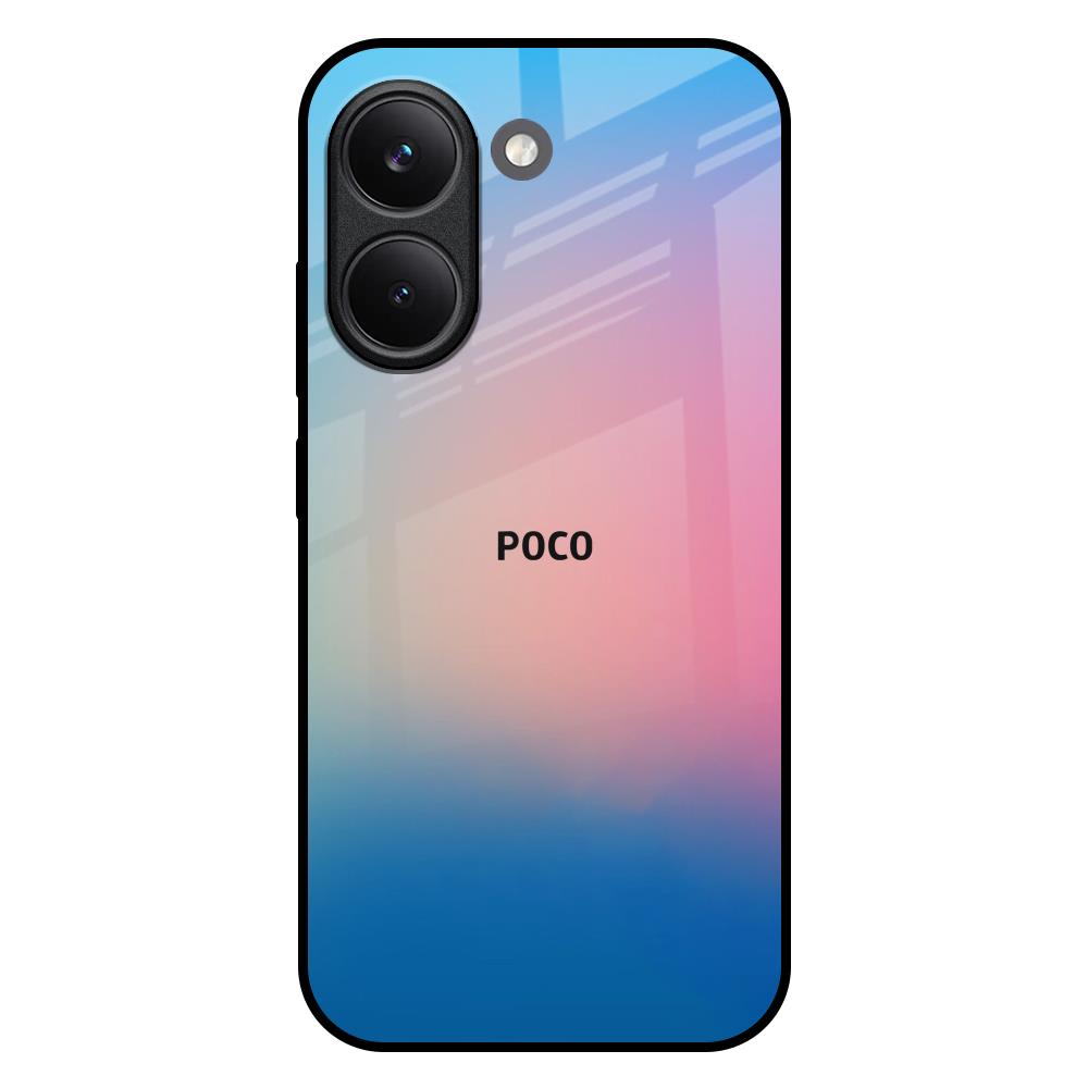 Blue & Pink Ombre Poco X8 Pro 5G Glass Back Cover Online