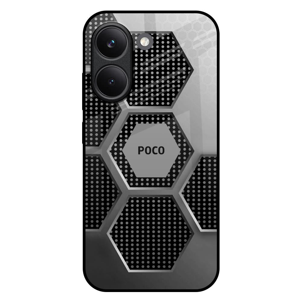 Hexagon Style Poco X8 Pro 5G Glass Back Cover Online
