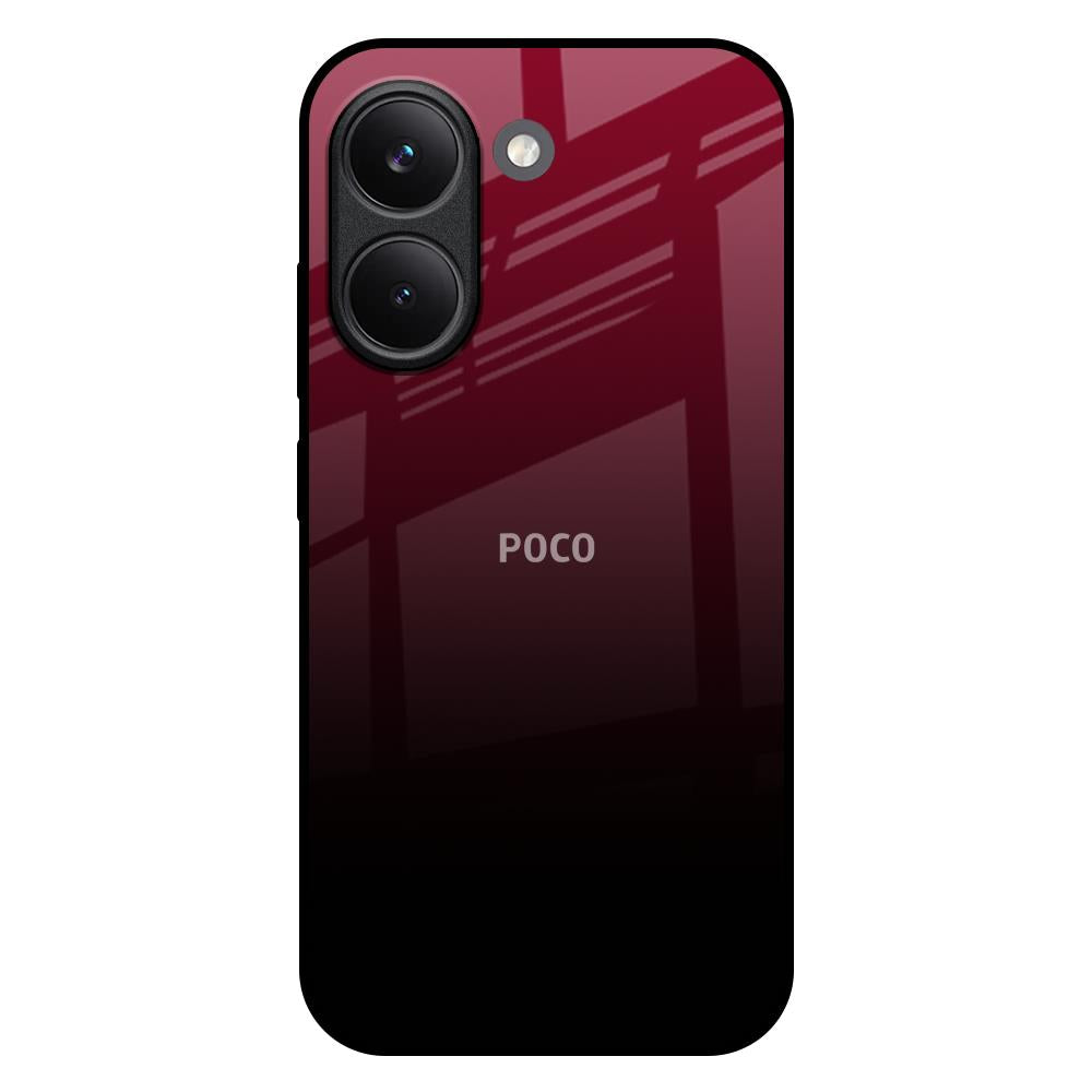 Wine Red Poco X8 Pro 5G Glass Back Cover Online