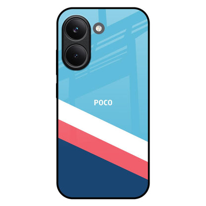 Pink & White Stripes Poco X8 Pro 5G Glass Back Cover Online