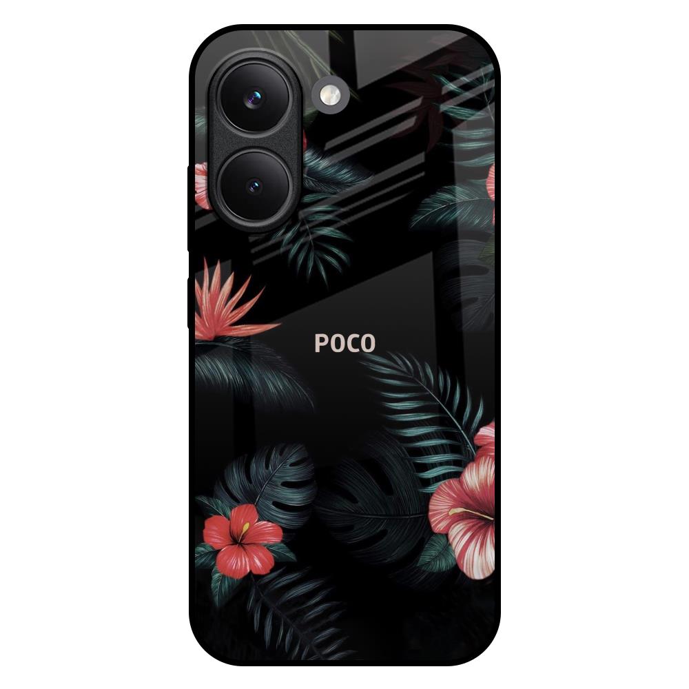 Tropical Art Flower Poco X8 Pro 5G Glass Back Cover Online