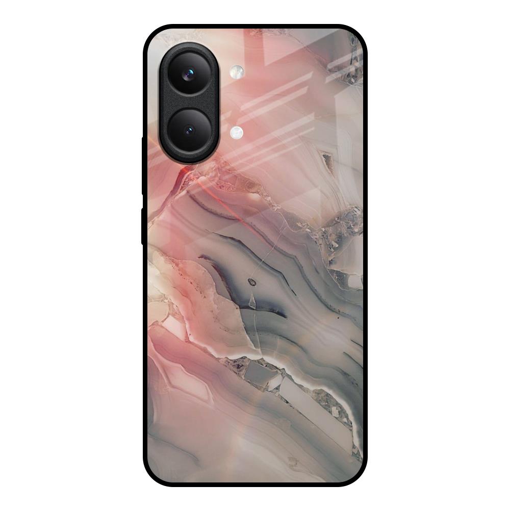 Pink And Grey Marble Poco X8 Pro max 5G Glass Back Cover Online