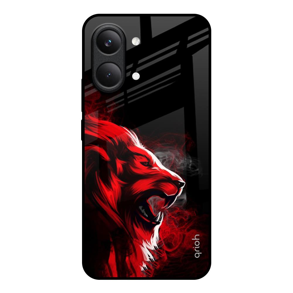 Red Angry Lion Poco X8 Pro max 5G Glass Back Cover Online