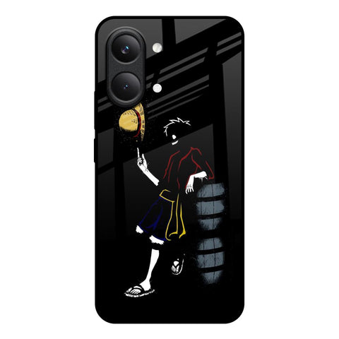 Luffy Line Art Poco X8 Pro max 5G Glass Back Cover Online