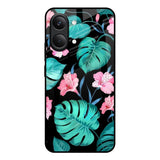 Tropical Leaves & Pink Flowers Poco X8 Pro max 5G Glass Back Cover Online