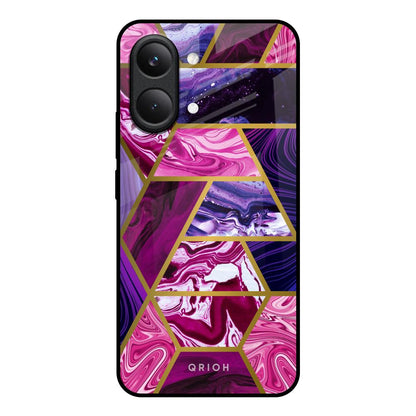 Electroplated Geometric Marble Poco X8 Pro max 5G Glass Back Cover Online