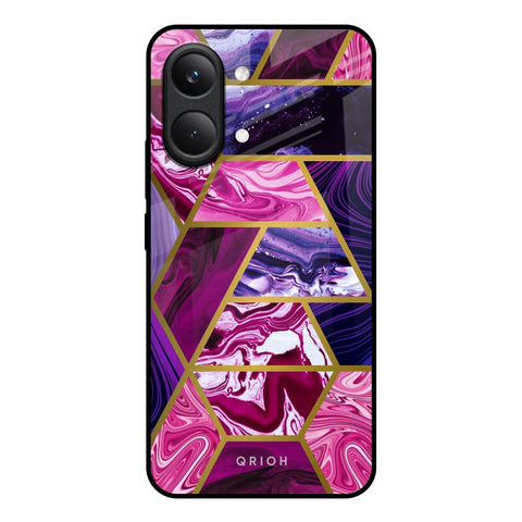 Electroplated Geometric Marble Poco X8 Pro max 5G Glass Back Cover Online