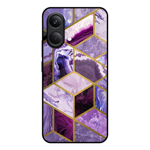 Purple Rhombus Marble Poco X8 Pro max 5G Glass Back Cover Online