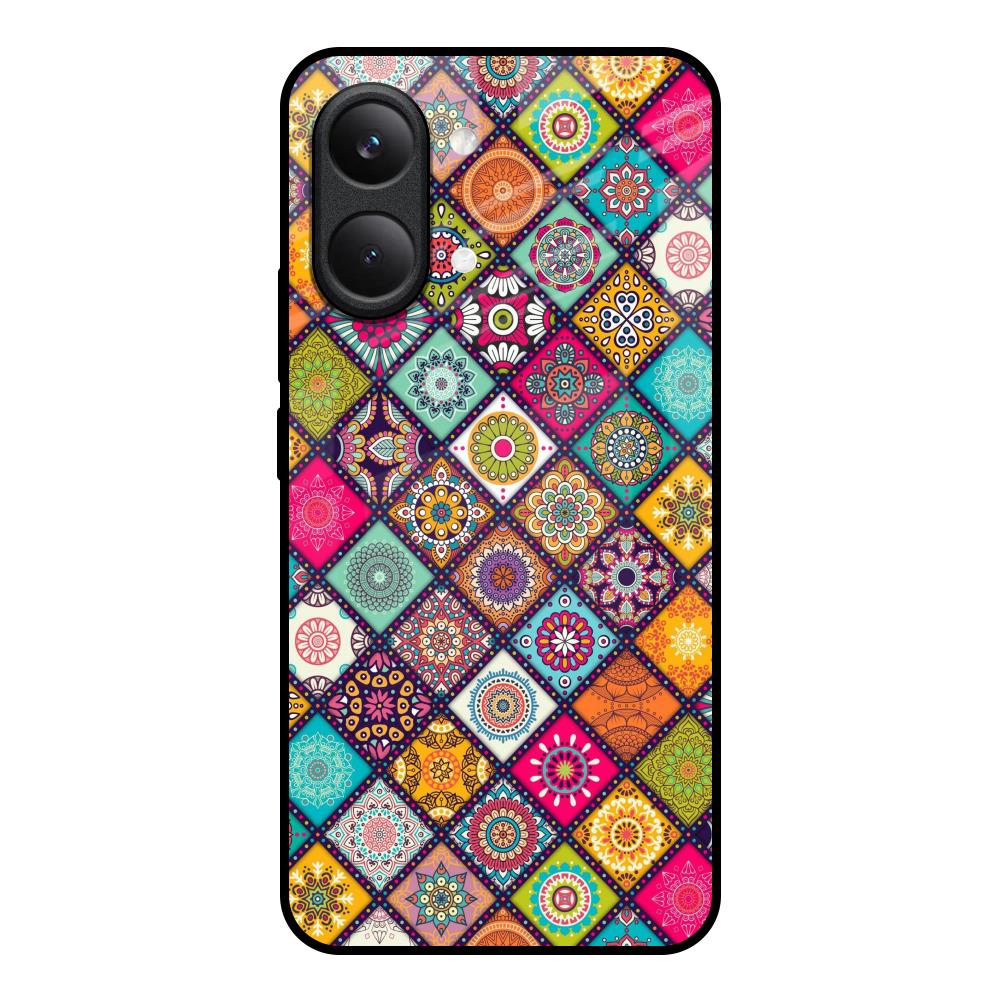 Multicolor Mandala Poco X8 Pro max 5G Glass Back Cover Online