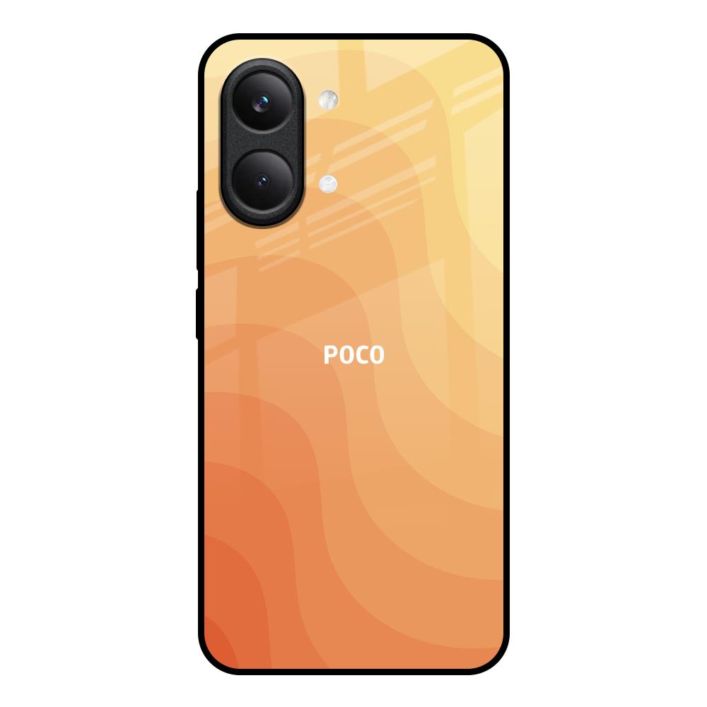 Orange Curve Pattern Poco X8 Pro max 5G Glass Back Cover Online