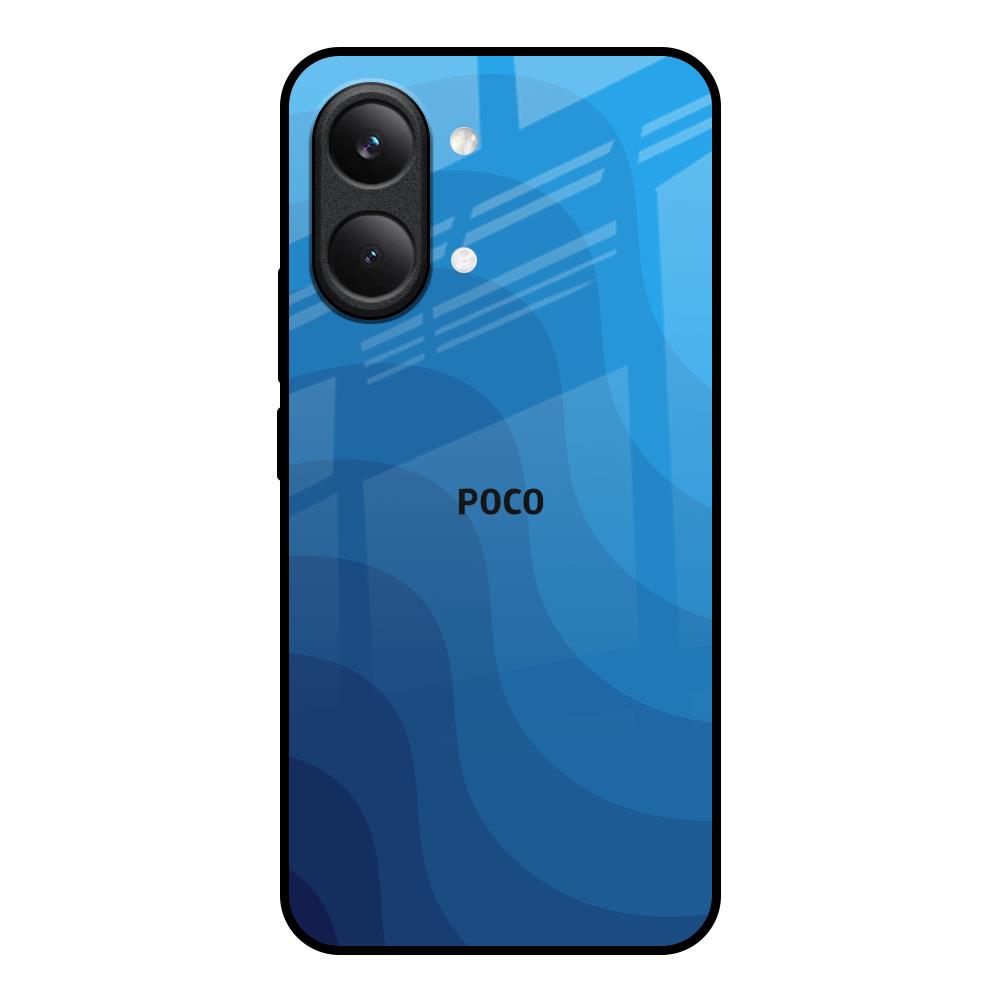 Blue Wave Abstract Poco X8 Pro max 5G Glass Back Cover Online