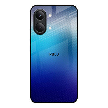Blue Rhombus Pattern Poco X8 Pro max 5G Glass Back Cover Online