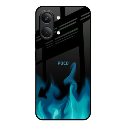 Teal Flames Poco X8 Pro max 5G Glass Back Cover Online