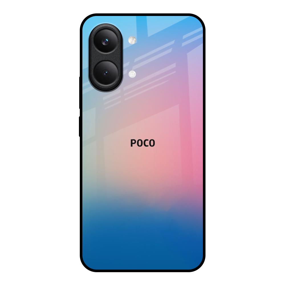 Blue & Pink Ombre Poco X8 Pro max 5G Glass Back Cover Online