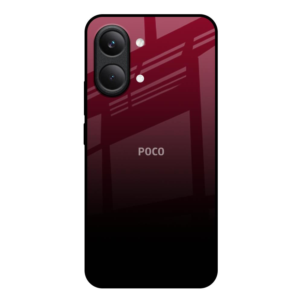 Wine Red Poco X8 Pro max 5G Glass Back Cover Online