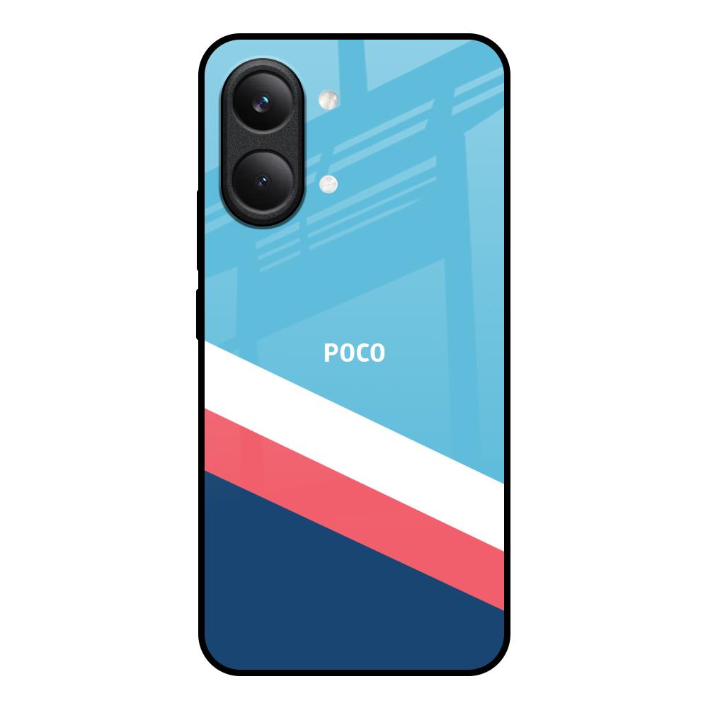 Pink & White Stripes Poco X8 Pro max 5G Glass Back Cover Online