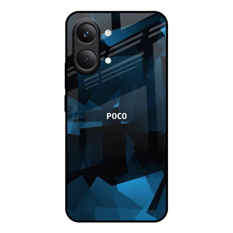 Polygonal Blue Box Poco X8 Pro max 5G Glass Back Cover Online