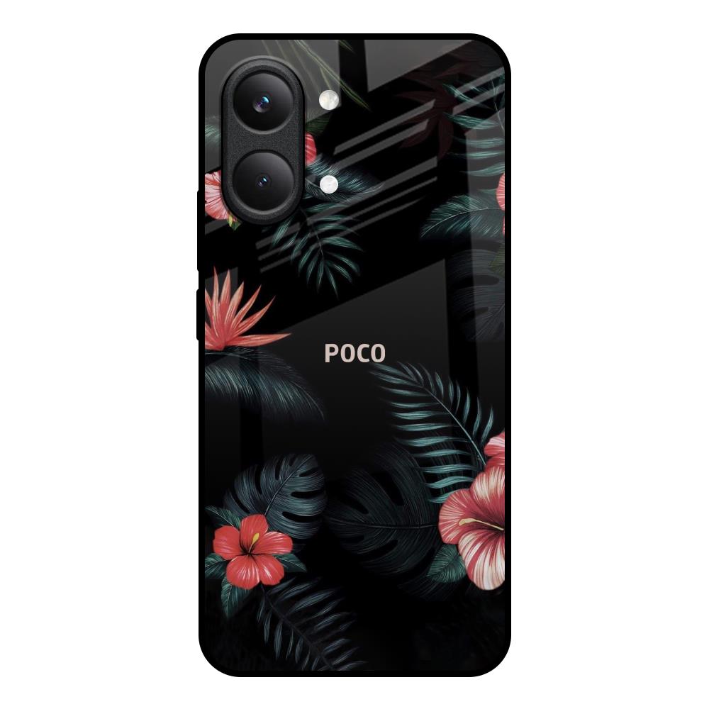 Tropical Art Flower Poco X8 Pro max 5G Glass Back Cover Online