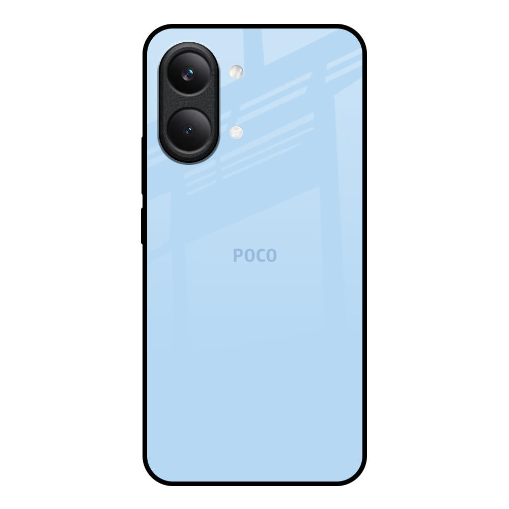 Pastel Sky Blue Poco X8 Pro max 5G Glass Back Cover Online