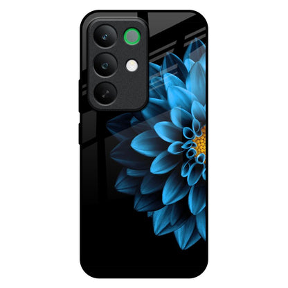 Half Blue Flower Realme C85 5G Glass Back Cover Online