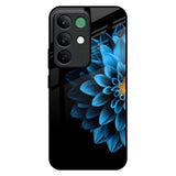 Half Blue Flower Realme C85 5G Glass Back Cover Online