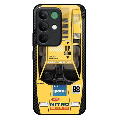 Yellow Racing Car Realme C85 5G Glass Back Cover Online