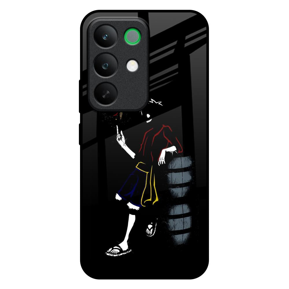 Luffy Line Art Realme C85 5G Glass Back Cover Online