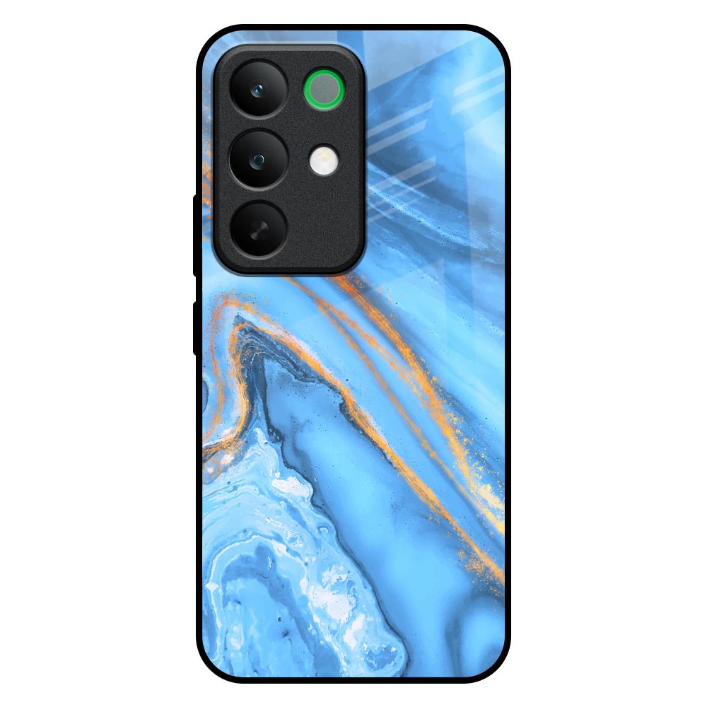 Vibrant Blue Marble Realme C85 5G Glass Back Cover Online