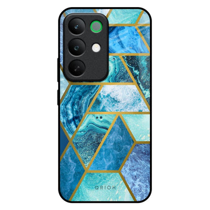 Turquoise Geometrical Marble Realme C85 5G Glass Back Cover Online
