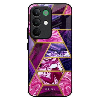 Electroplated Geometric Marble Realme C85 5G Glass Back Cover Online