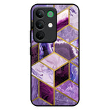 Purple Rhombus Marble Realme C85 5G Glass Back Cover Online