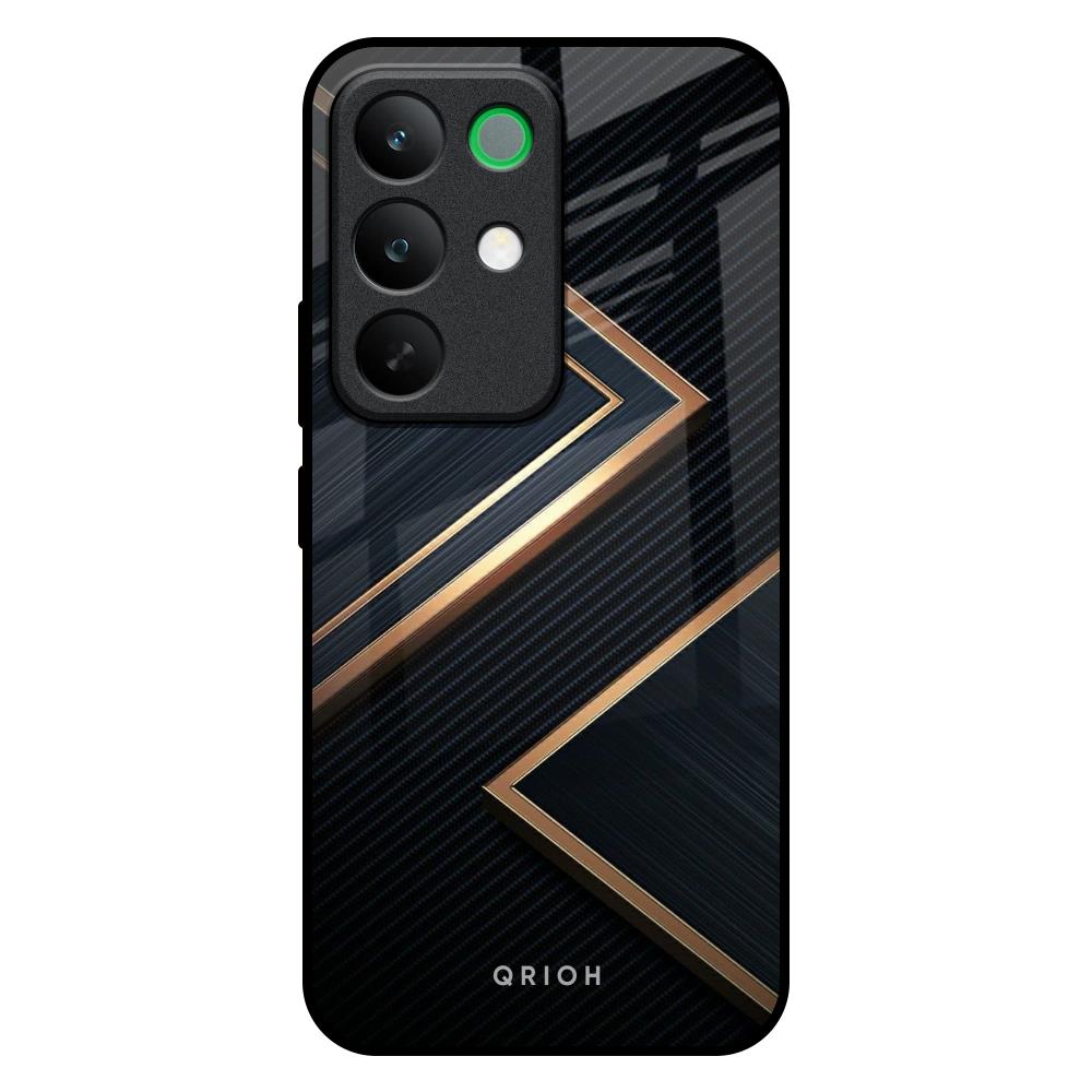 Sleek Golden & Navy Realme C85 5G Glass Back Cover Online