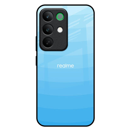 Wavy Blue Pattern Realme C85 5G Glass Back Cover Online
