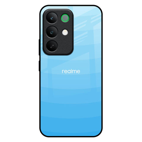 Wavy Blue Pattern Realme C85 5G Glass Back Cover Online