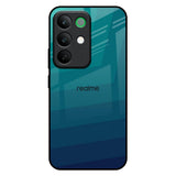 Green Triangle Pattern Realme C85 5G Glass Back Cover Online