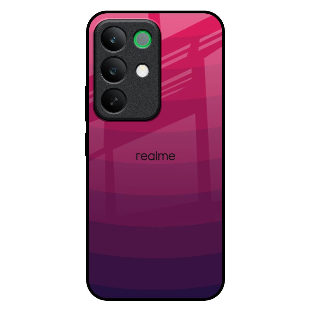 Wavy Pink Pattern Realme C85 5G Glass Back Cover Online