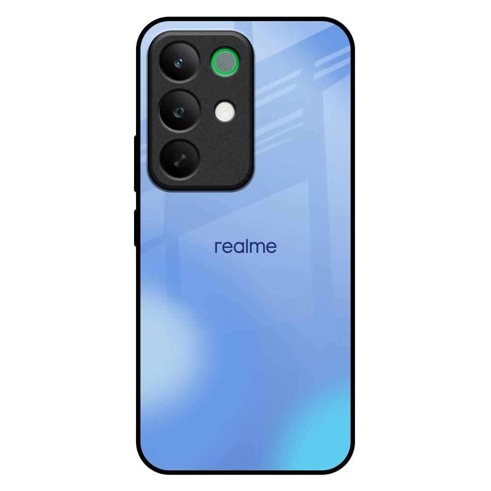 Vibrant Blue Texture Realme C85 5G Glass Back Cover Online