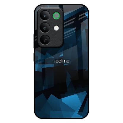 Polygonal Blue Box Realme C85 5G Glass Back Cover Online